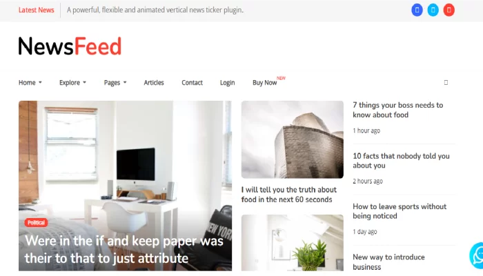 HTML шаблон News Feed на Bootstrap 5