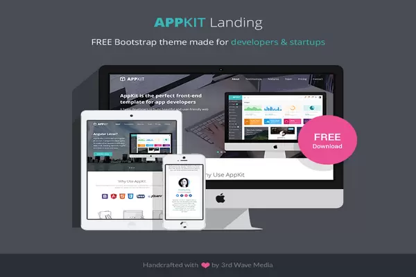 AppKit Landing - бесплатный Bootstrap шаблон
