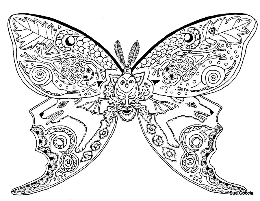 Раскраски антистресс бабочки