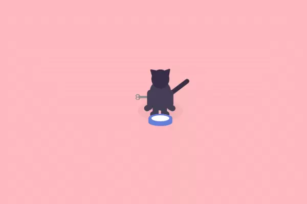 Черный кот пьёт молоко на  html и css