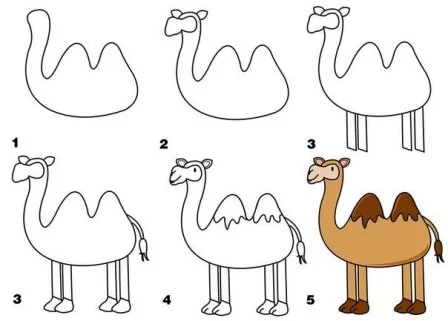 Учимся рисовать верблюда поэтапно