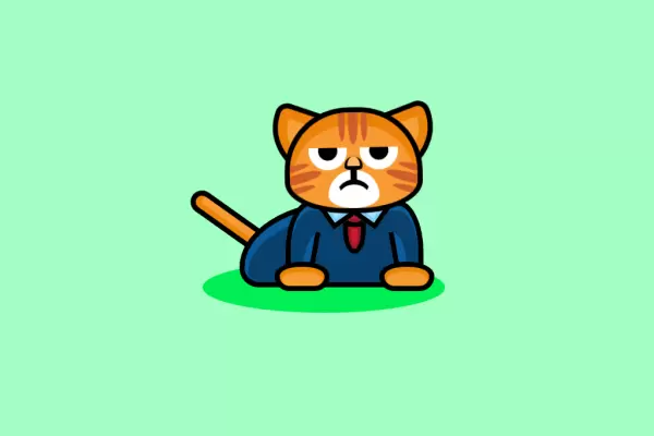 Строгий анимированный кот на html и css