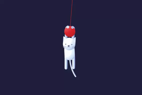 Котик качается на шаре - анимация на html и css