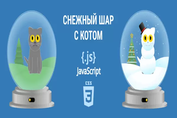 Новогоднее украшение для сайта - шар с котом