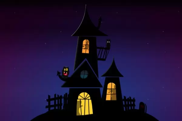 Украшение для сайта на Хеллоуин Таинственный домик