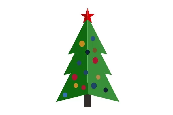 Новогодняя елка с гирляндами для сайта