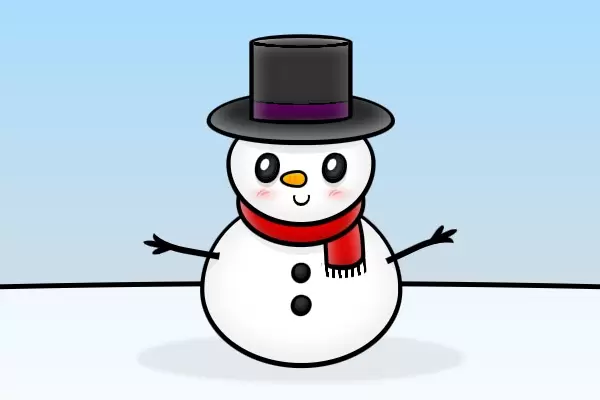 Красивый снеговик на CSS для сайта