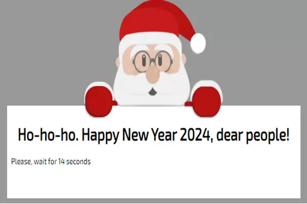 Дед Мороз машет рукой украшение для сайта